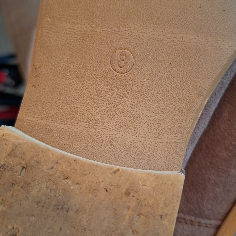 Emu Australia Suede & Shearling/Sheepskin Tan Slouchy Buckle Boots (AU 8/US 8) - Picture 10 of 12